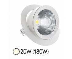 Spot Led escargot COB 20W (180W) encastrable orientable Blanc jour 4000°K - VISION-EL