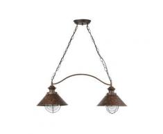 Lampe suspension extérieur style rustique modèle náutica 2 luces-Brun27 - FARO