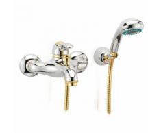 MITIGEUR BAIN EXPOSEE AVEC ENSEMBLE DE DOUCHE PORTA&BINI ROYAL10200 | Chromé