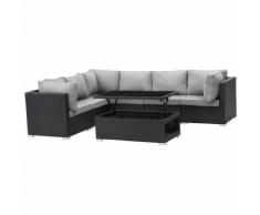 Salon de jardin modulable en résine tressée "Auckland Luxe" - Atlanta - Table basse relevable -
