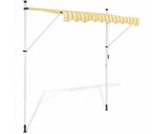 vidaXL Auvent rétractable manuel 250 cm Jaune et blanc