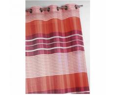 Voilage fantaisie à rayures horizontales Piment 140 x 240 cm - HOMEMAISON
