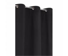 Rideau Occultant Uni Aspect Coton Noir 140 X 240 CM - RIDEAUDISCOUNT