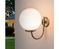 Applique d'extérieur Juella sphère matériau synthétique blanc lampe décorative - LAMPENWELT