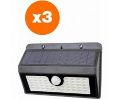 Lot De 3 Appliques Led Solaires Avec Détecteur De Mouvement L45 Beesolar Noir