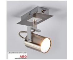 Projecteur LED Morea Spot LED Applique Plafonnier Nickel Satiné - LAMPENWELT