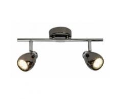 BRILLANT Plafonnier LED a 2 lumieres Milano 2xGU10 3W chrome et noir - BRILLIANT