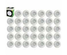 Lot de 35 Spot Led Encastrable Complete Blanc Orientable lumière Blanc Chaud eq. 50W ref.193