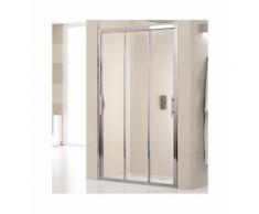 Porte de douche 3 panneaux coulissants Lunes P 75cm Transparent Silver - NOVELLINI