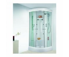 Cabine de douche quart de rond portes coulissantes transparentes - 90 x 90 cm - Odyssée - Leda