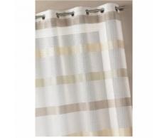 Voilage tissé à rayures horizontales dégradées Beige 140 x 240 cm - HOMEMAISON