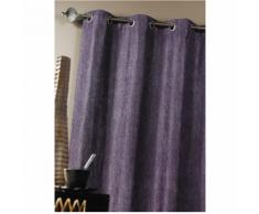 Double Rideau ameublement faux uni Prune 140 x 260 cm - HOMEMAISON