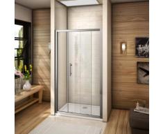 110x185cm porte de coulissante porte de douche verre securit pas de receveur - AICA SANITAIRE