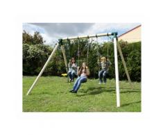Portique en cèdre DOUCEUR - 1 vis-à-vis + 2 balançoires - CHALET & JARDIN