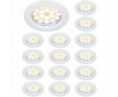 LOT DE 15 SPOT LED ENCASTRABLE COMPLETE RONDE FIXE eq. 50W BLANC CHAUD 3000K - LAMPESECOENERGIE