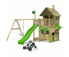 FATMOOSE Aire de jeux RebelRacer Super XXL Portique de jeux en bois Cabane pour jardin avec