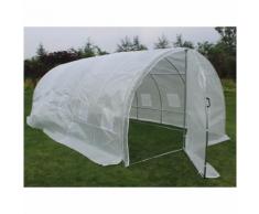 Serre tunnel de jardin avec porte "Mimosa" - 220g/m2 - 18m² - 6 x 3 x 2 m - HABITAT ET JARDIN