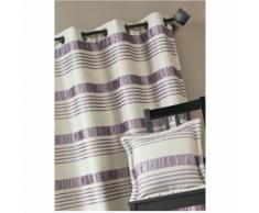 Double Rideau Jacquard Rayures Satinées Parme 140 x 260 cm - HOMEMAISON