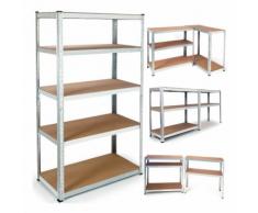 Etagère modulable charges lourdes en métal 5 plateaux - PROBACHE