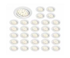 LOT DE 30 SPOT LED ENCASTRABLE COMPLETE ORIENTABLE BLANC AVEC AMPOULE GU10 230V eq. 50W, BLANC FROID