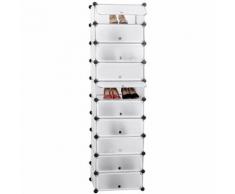 Songmics Armoire Etagère à porte chaussures 10 couches facile à monter-étagère de rangement