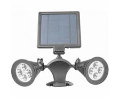 Double Projecteur Led Solaire à Lumière Blanche L450 Beesolar Noir