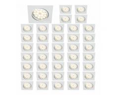 LOT DE 40 SPOT ENCASTRABLE ORIENTABLE CARRE LED SMD GU10 230V BLANC RENDU ENVIRON 50W HALOGENE