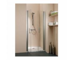 Porte de douche battante verre transparent - 2 ventaux - 670 à 730 mm - Saloon Jazz - Leda