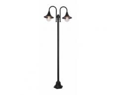Lampadaire exterieure 2 lampes design Brilliant Berna Noir Aluminium 41087/06