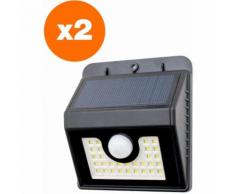 Pack De 2 Appliques Led Solaires Avec Détecteur De Mouvement Beesolar Noir