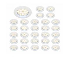 LOT DE 30 SPOT LED ENCASTRABLE COMPLETE RONDE FIXE eq. 50W BLANC FROID 6000K - EUROBRYTE