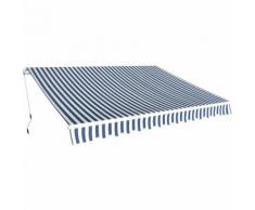 vidaXL Auvent pliant à manoeuvre manuelle 3,5 x 2,5 m Bleu et blanc