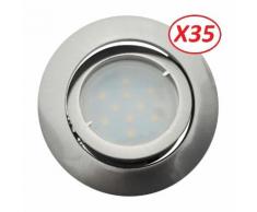 Lot de 35 Spot Led Encastrable Complete Satin Orientable lumière Blanc Neutre eq. 50W