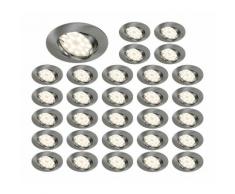 LOT DE 30 SPOT LED ENCASTRABLE COMPLETE ORIENTABLE ALU BROSSE AVEC AMPOULE GU10 230V eq. 50W, BLANC