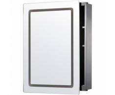 Miroir lumineux LED armoire murale design de salle de bain 2 en 1 acier inoxydable 53L x 13l x 76H