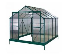 Serre de jardin 7,1m² verte polycarbonate 4mm + embase Green Protect
