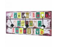 Patére en MDF Multicolore- L60x P12 x H30 cm - PEGANE