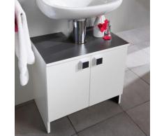 Meuble sous lavabo 2 portes - largeur 59cm coloris blanc et anthracite - M&S