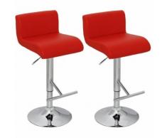 vidaXL Tabouret simili cuir Rolls Lot de 2