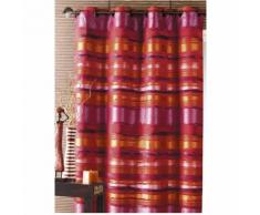 Double Rideau ameublement Jacquard rayés Piment 140 x 260 cm - HOMEMAISON