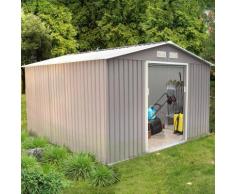 Sancy 10.85 m² : abri de jardin en metal anti-corrosion gris - CONCEPT-USINE