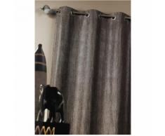 Double Rideau ameublement faux uni Chocolat 140 x 260 cm - HOMEMAISON