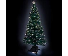 Sapin fibre optique vert 150cm avec cimier