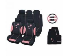 Housse de siège auto Daisy Noir et Rose 16 pièces