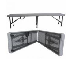 Banc de jardin pliant en plastique gris