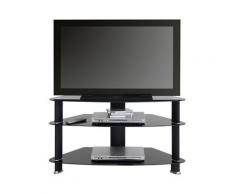 Meuble TV en verre trempé avec plateaux Longueur 110cm JORNE