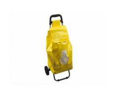 Chariot de course 2 roues 48L en vinyle et acier avec motif 95.5x37.3x30cm SCANDI COLORAMA Jaune