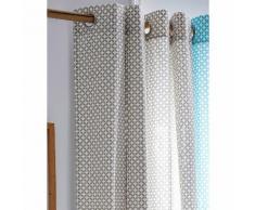 Rideau tamisant à œillets 100% coton losange rosace 140x240cm MAORY Mastic