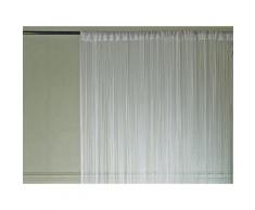 Rideau de fils à passant polyester frange mercerisé 90x240cm OPALE Blanc