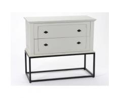 Commode 2 tiroirs en bois et métal L90 cm EFFILE